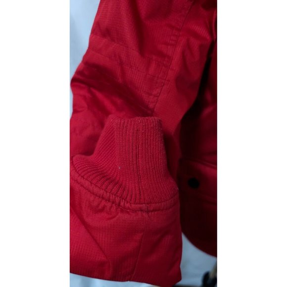 CJ Black Premium Womens Medium Red Zip Up Faux Fur Hood Heavy Winter Coat Jacket - Picture 9 of 14